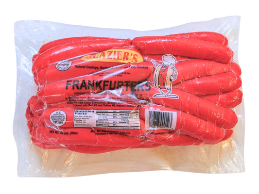 Glazier's Hot Dogs 5lbs, $5.59/lbs