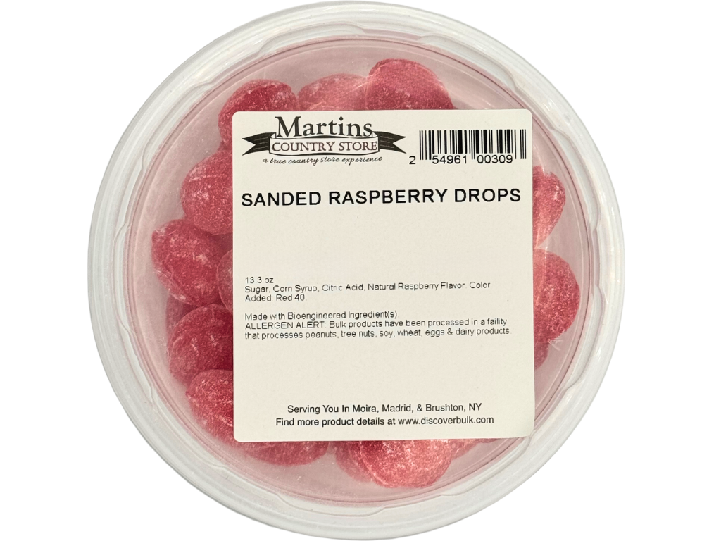 Fruity Raspberry Drops SANDED RASPBERRY DROPS 13.3oz – Martin's Country Store