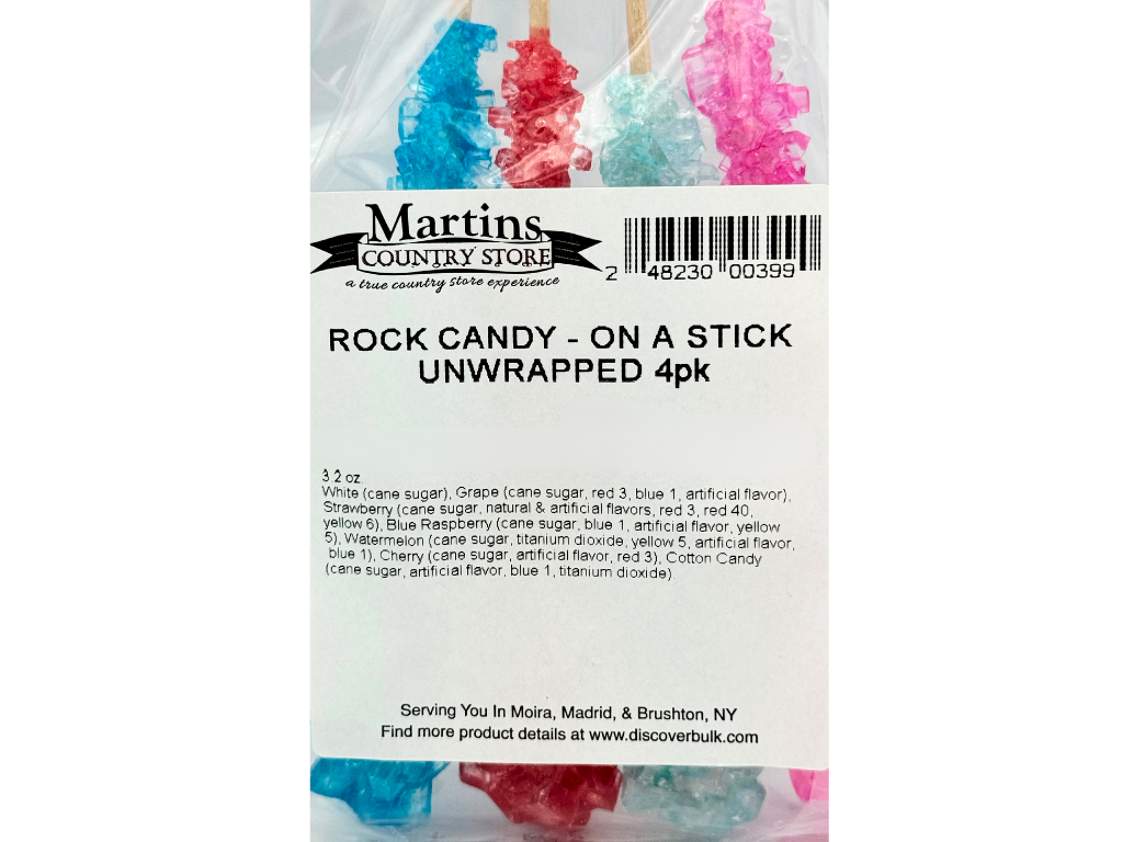 ROCK CANDY STICKS 4pk 3.2oz