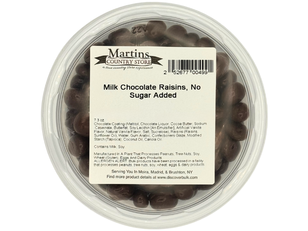 MILK CHOCOLATE RAISINS -NO ADDED SUGAR  7.3oz