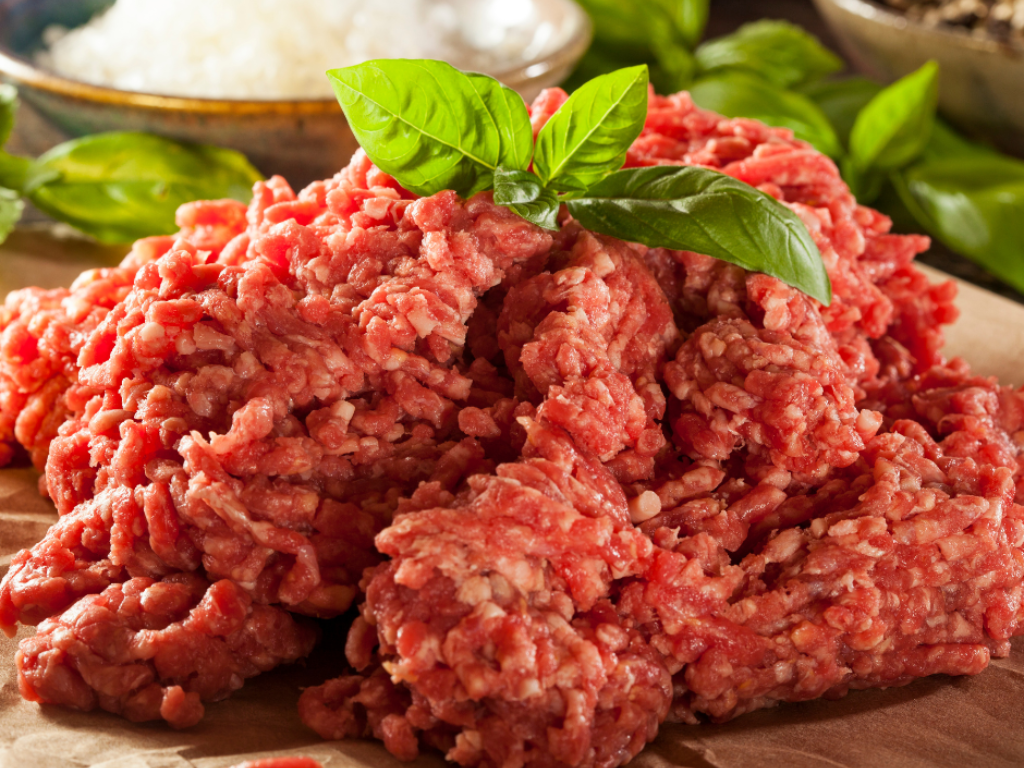 GROUND BEEF 5lbs, $5.39/lb