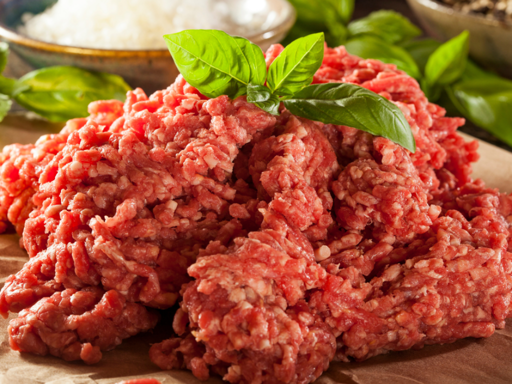 GROUND BEEF 5lbs, $4.99/lb