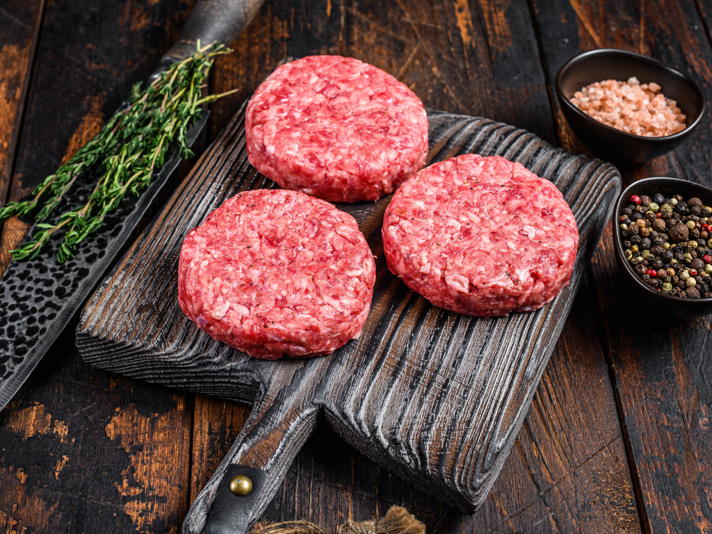 Beef Patty Ground 80/20, 1/2" Thick, 40/4oz, Raw Frozen, $1.49ea