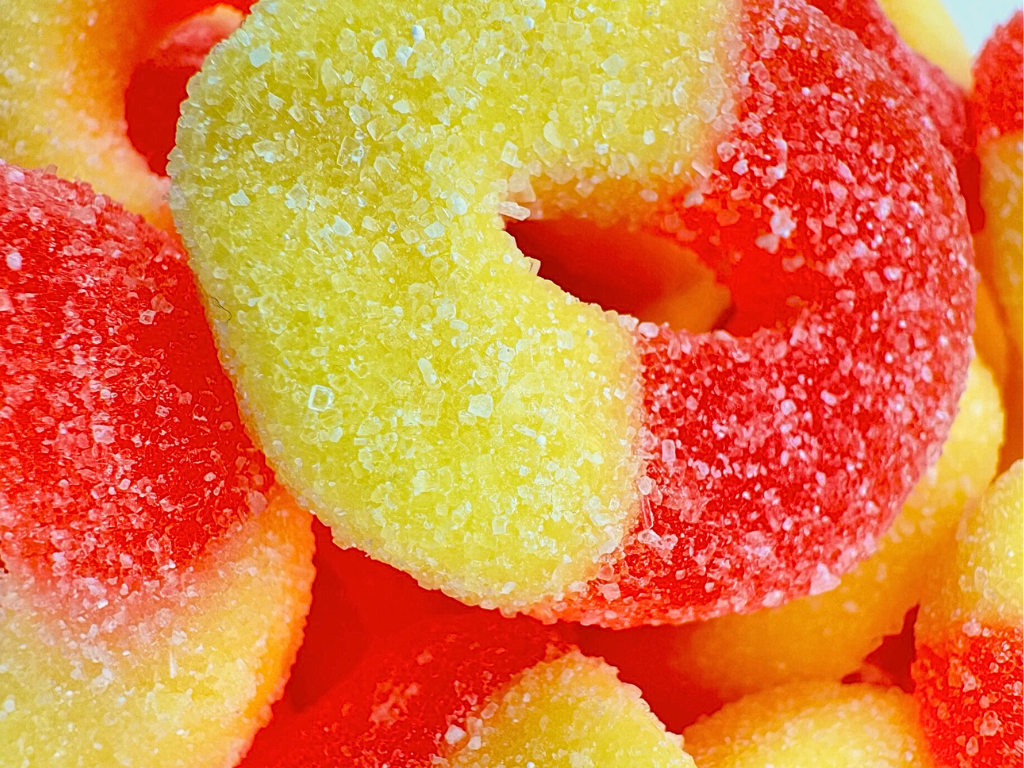 PEACH GUMMY RINGS 11oz