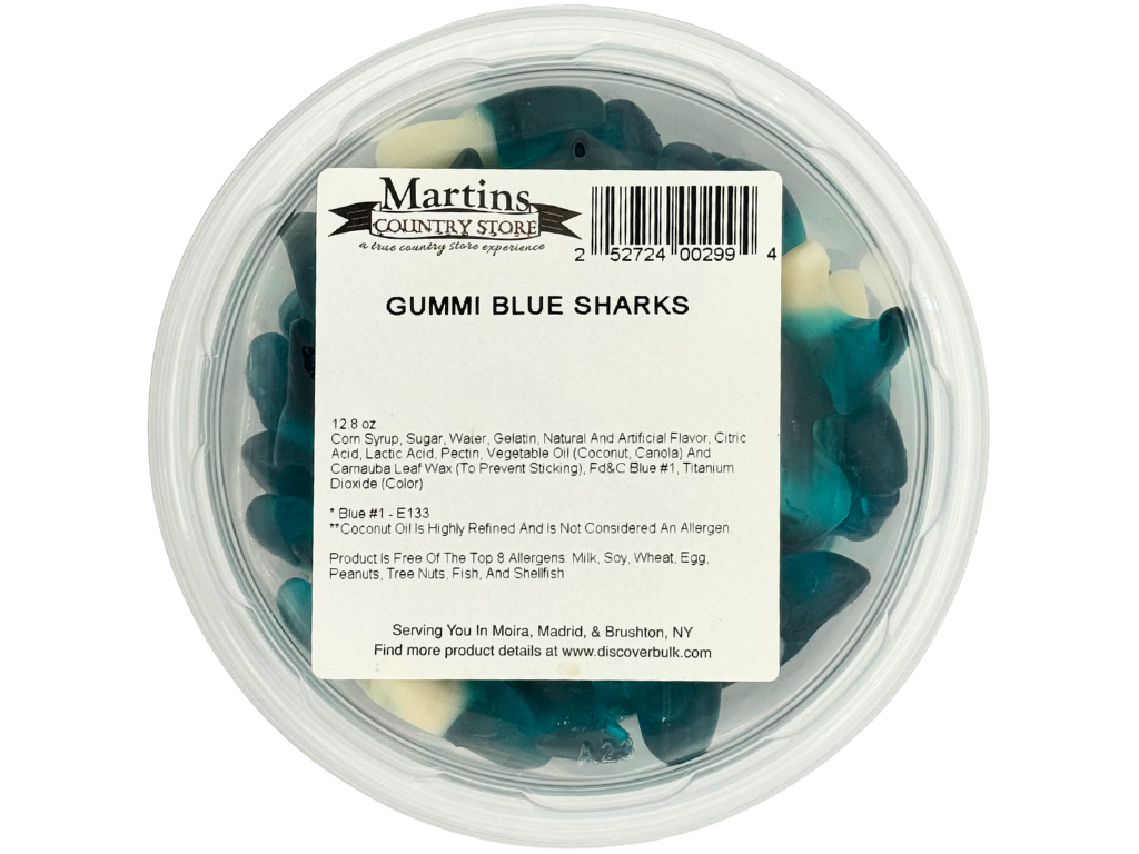 BLUE GUMMY SHARKS 12.8oz Martin's Country Store BLUE GUMMY SHARKS 12.8oz Martin's Country Store