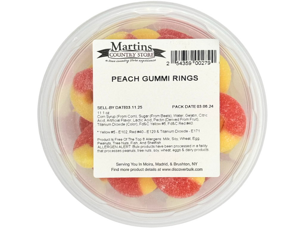 PEACH GUMMY RINGS 11oz