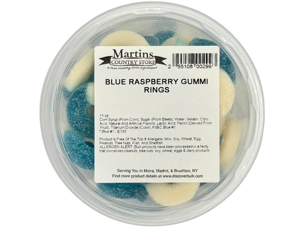 BLUE RASPBERRY GUMMY RINGS 11oz