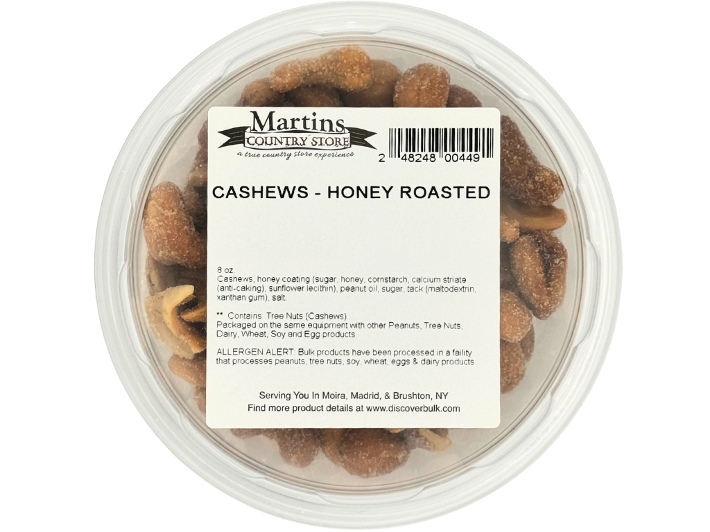 HONEY ROASTED CASHEWS 8oz