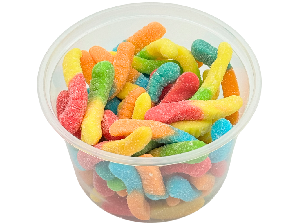 MINI SOUR NEON GUMMY WORMS 11.4oz