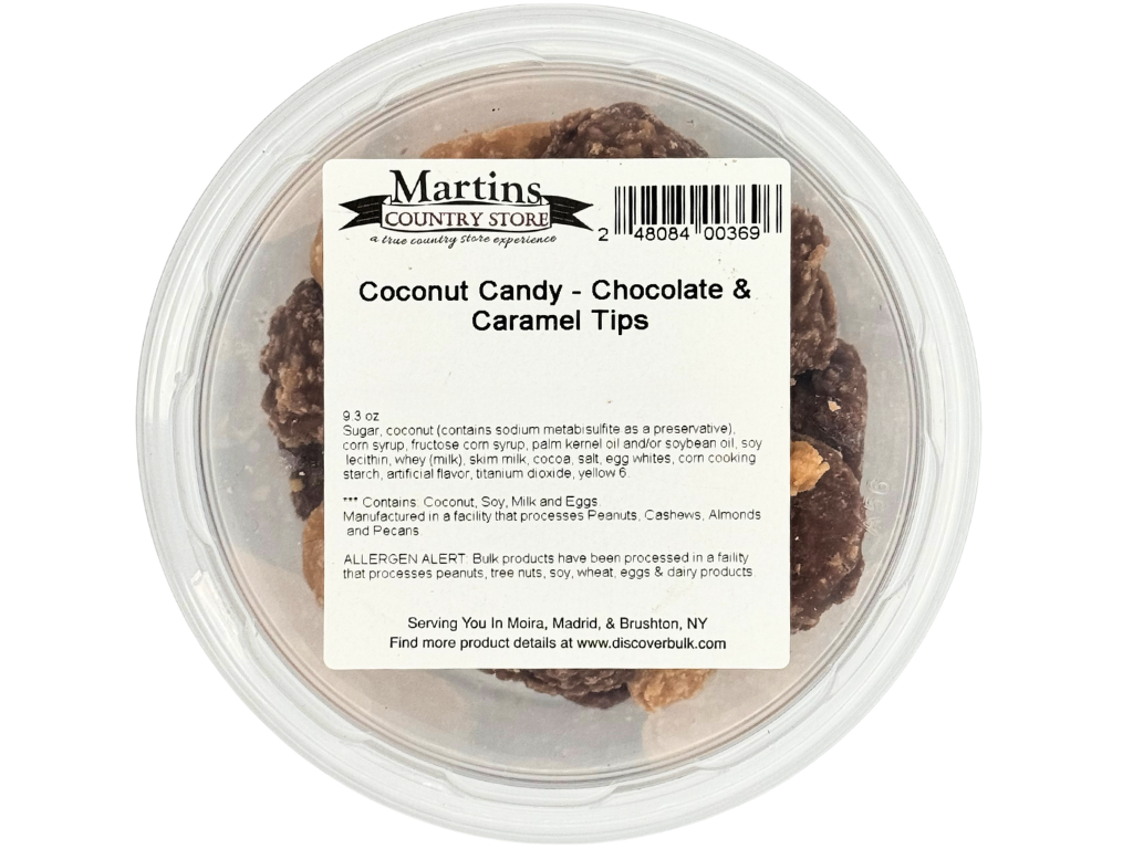 CHOCOLATE & CARMEL COCONUT TIPS 9.3oz