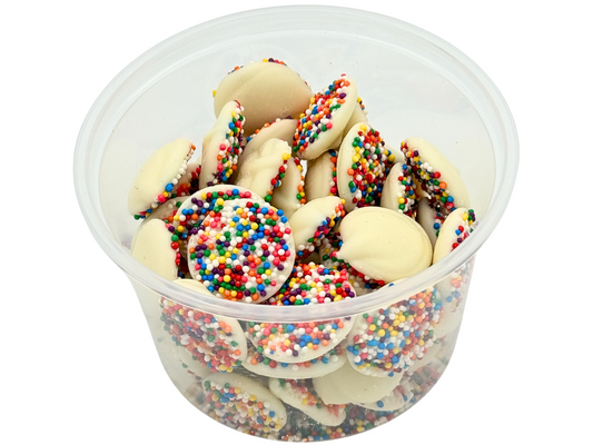 WHITE CHOCOLATE RAINBOW NONPAREILS 10oz