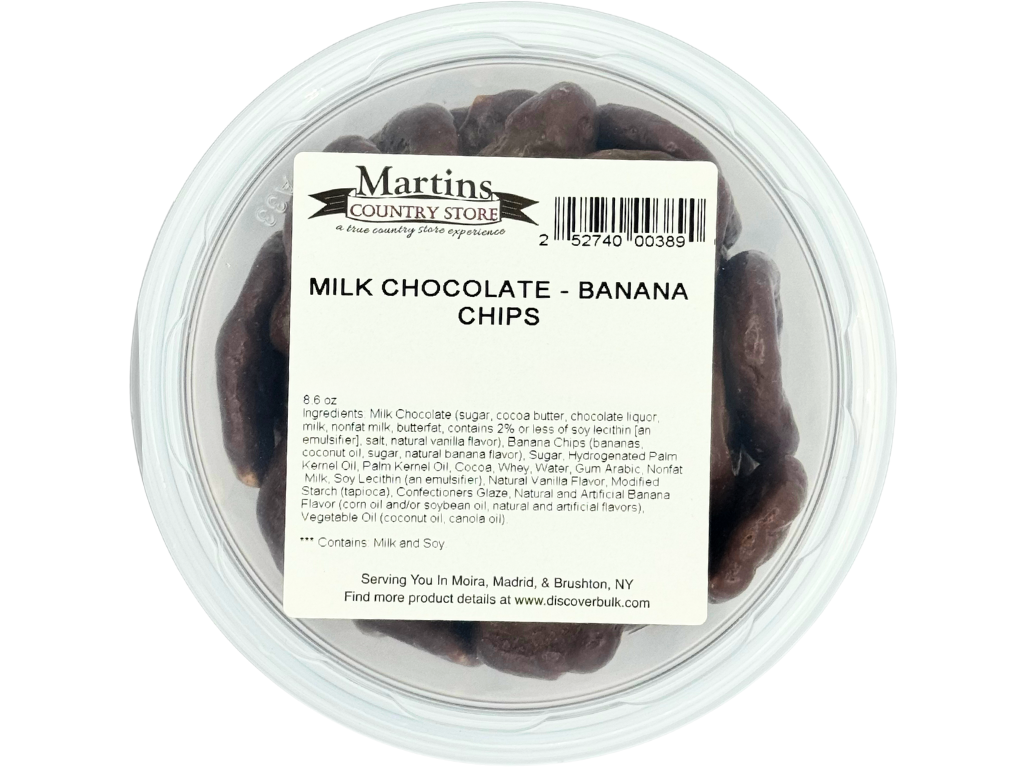 MILK CHOCOLATE BANANA CHIPS 8.6oz