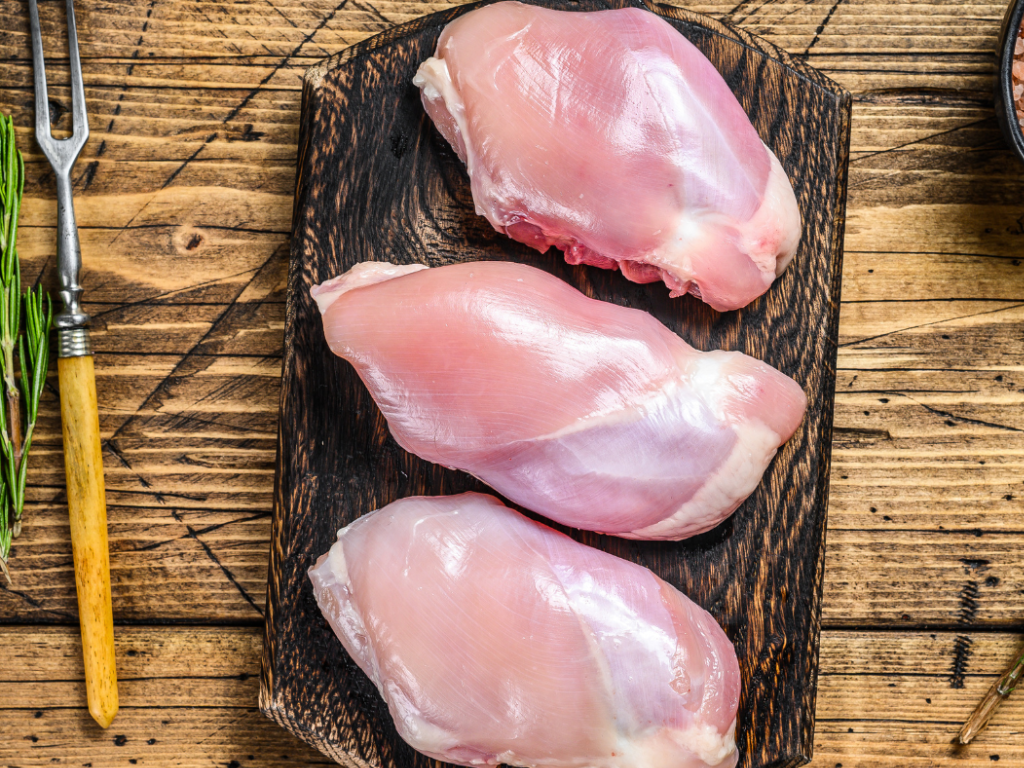 CHICKEN THIGHS BONELESS/SKINLESS 40lbs, $3.49/lb